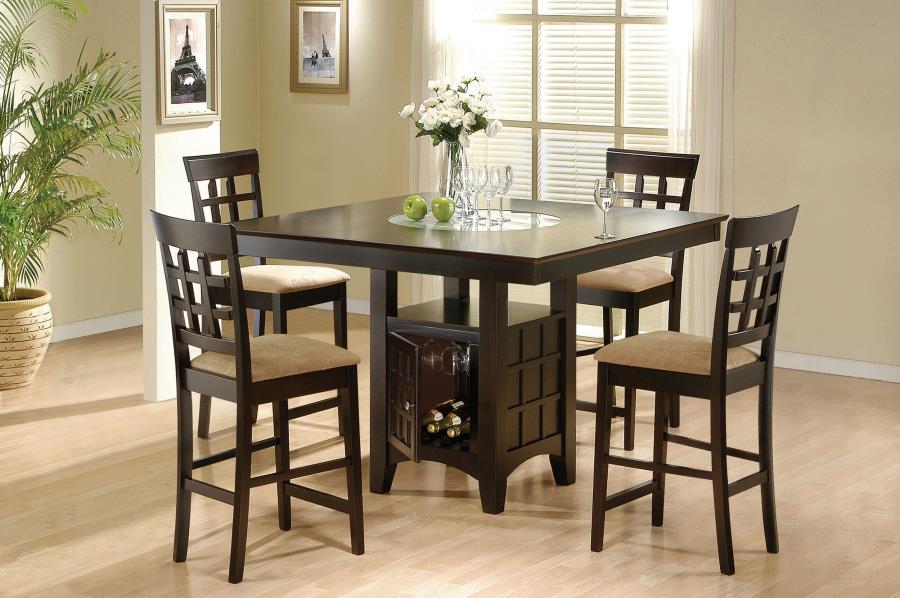 (image for) Gabriel 5-Piece Lattice-Back Counter Height Dining Set Cappuccino