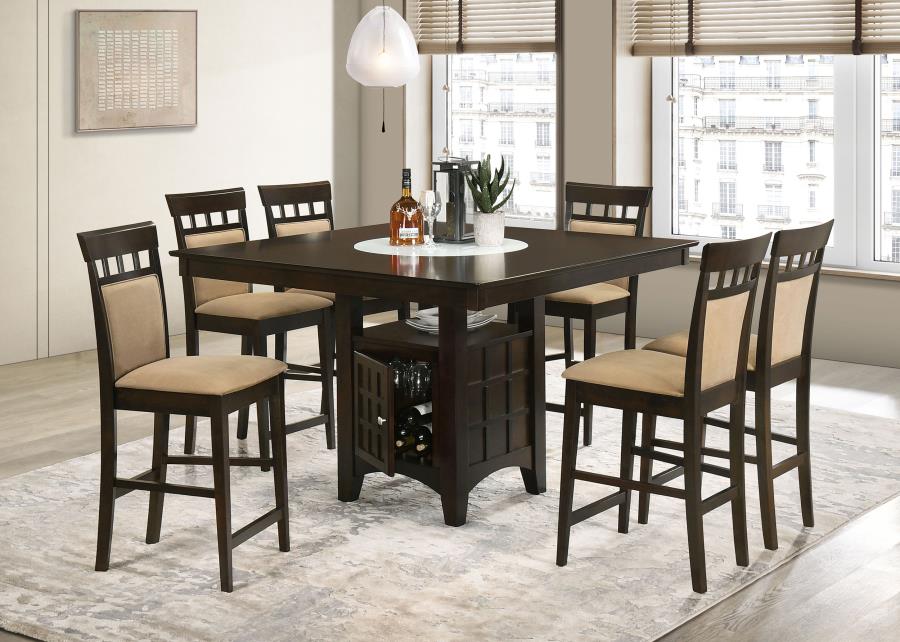 (image for) Gabriel 7-Piece Upholstered-Back Counter Height Dining Set Cappuccino