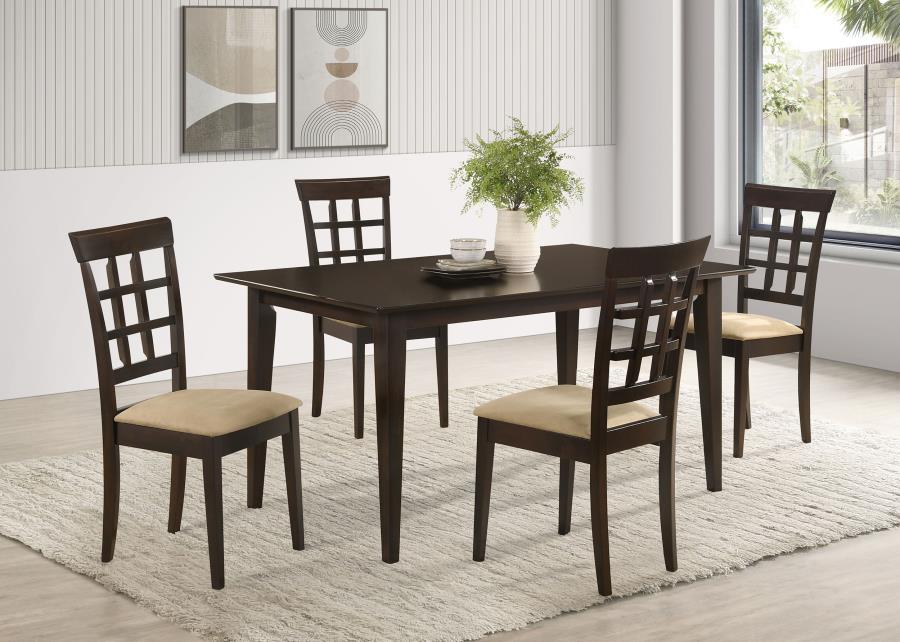 (image for) Gabriel 5-Piece Lattice-Back Rectangular Dining Set Cappuccino