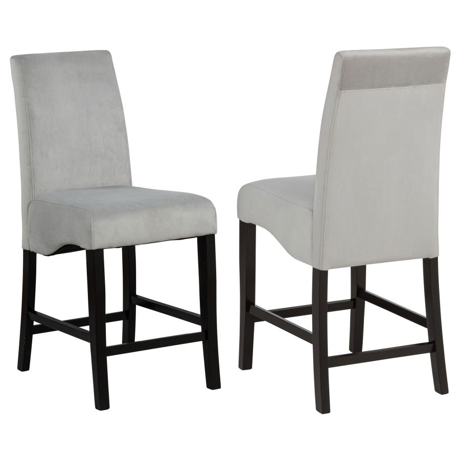 (image for) Stanton Velvet Upholstered Counter Chair Grey (Set of 2)