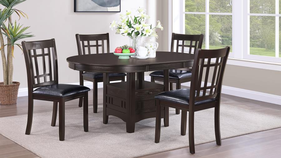 (image for) Lavon 5-piece Oval Extension Leaf Dining Set Espresso