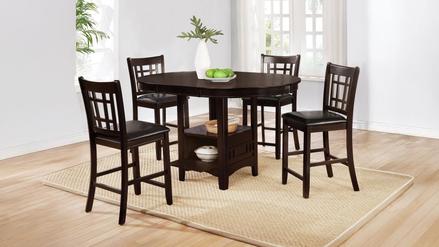 (image for) Lavon 5-piece Oval Counter Height Extension Dining Set Espresso