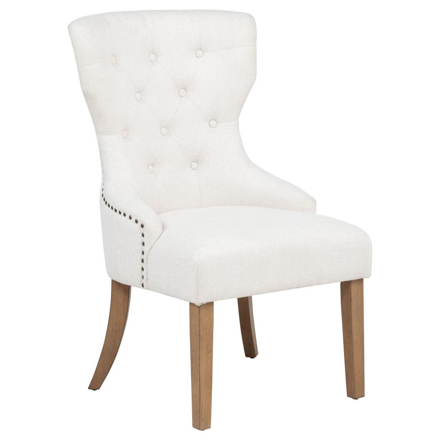 (image for) Baney Fabric Upholstered Dining Side Chair Beige and Rustic Honey