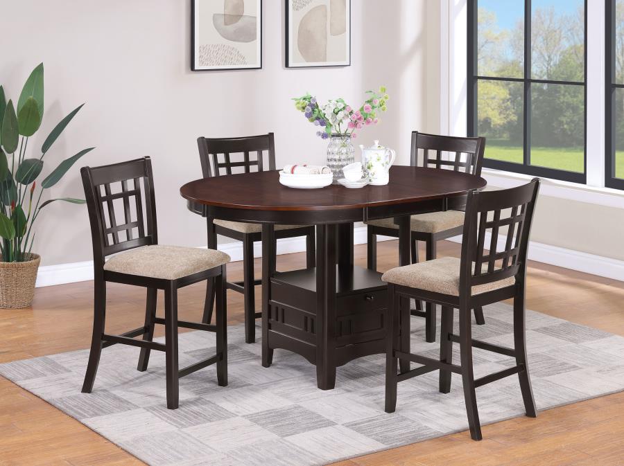 (image for) Lavon 5-piece Oval Counter Height Extension Dining Set Light Chestnut