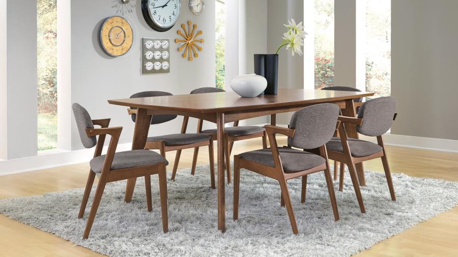 (image for) Malone 7-piece Rectangular Dining Table Set Dark Walnut