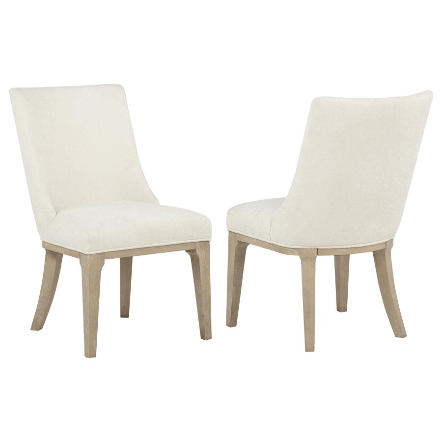 (image for) Lucaire Arched Upholstered Dining Side Chair Cream (Set of 2)