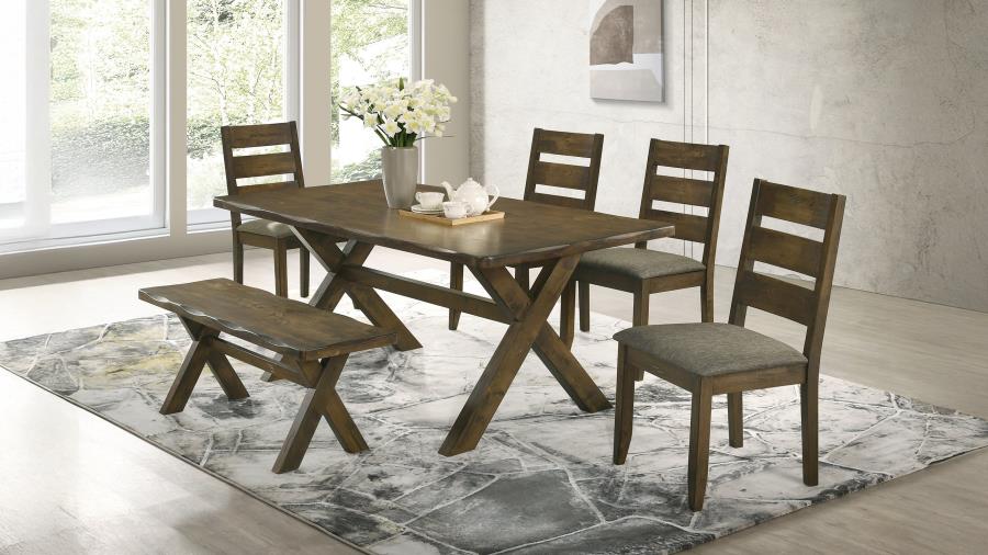 (image for) Alston 6-piece Rectangular Dining Table Set Knotty Nutmeg