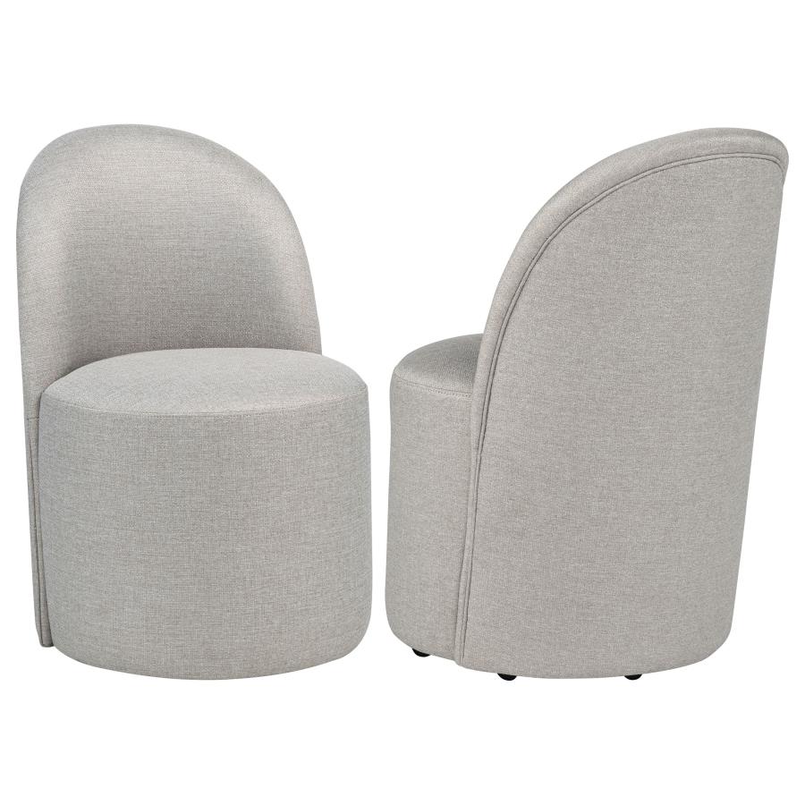 (image for) Aubrey Upholstered Barrel Dining Side Chair Beige (Set of 2)