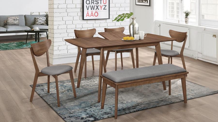 (image for) Alfredo 6-piece Butterfly Leaf Dining Set Natural Walnut
