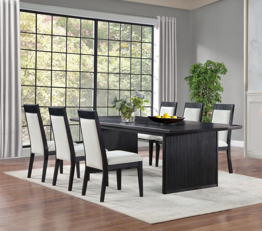 (image for) Brookmead 7-piece Extension Leaf Dining Table Set Black
