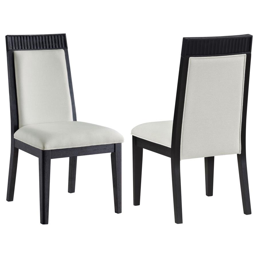 (image for) Brookmead Dining Side Chair Ivory and Black (Set of 2)