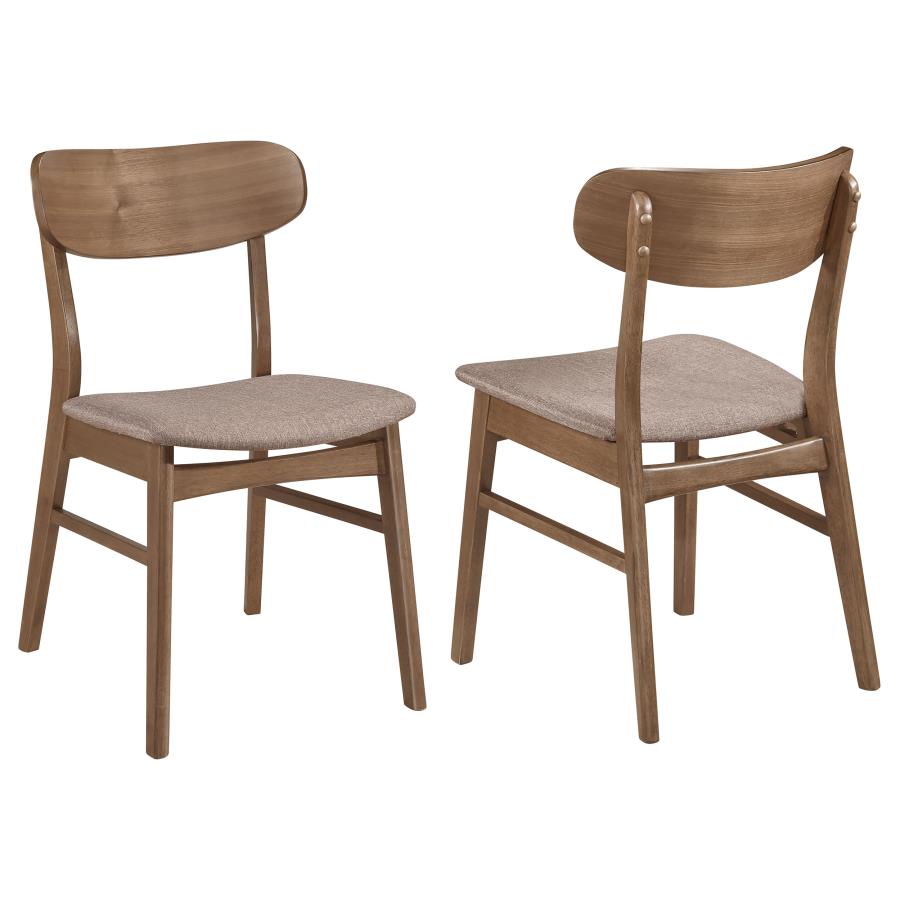 (image for) Dortch Curved-Back Upholstered Dining Side Chair Walnut Set of 2