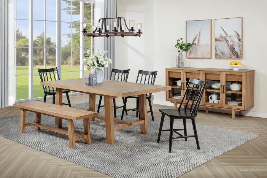 (image for) Middleton 6-piece Extension Leaf Dining Set Brown and Black