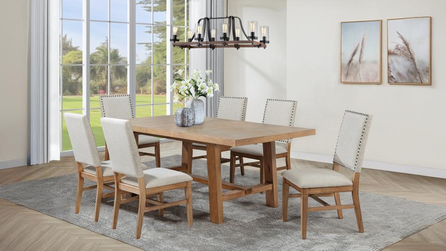 (image for) Middleton 7-piece Extension Leaf Dining Set Brown and Beige
