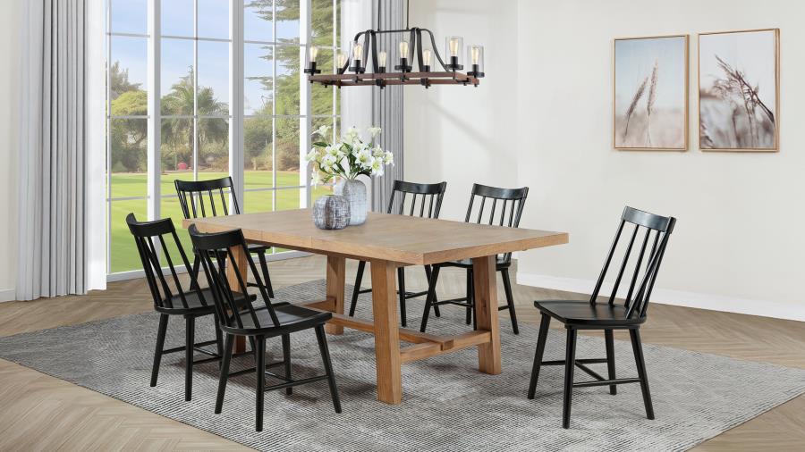 (image for) Middleton 7-piece Extension Leaf Dining Set Brown and Black