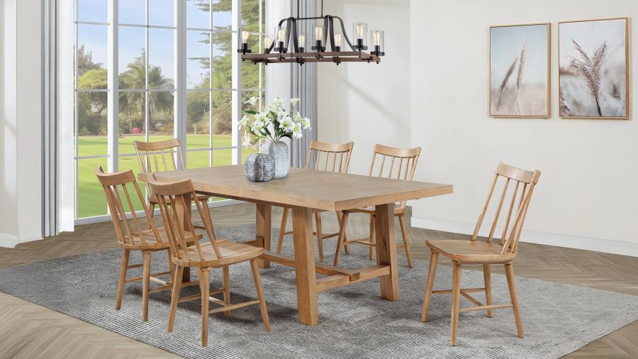 (image for) Middleton 7-piece Extension Leaf Dining Set Natural Brown