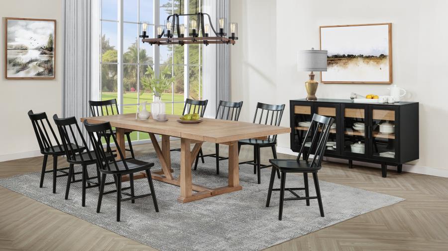 (image for) Middleton 10-piece Extension Leaf Dining Set Natural Brown and Black