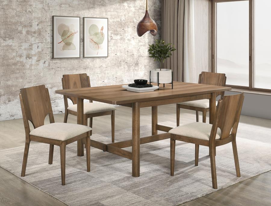 (image for) Crestmore 5-piece Rectangular Dining Table Set Walnut