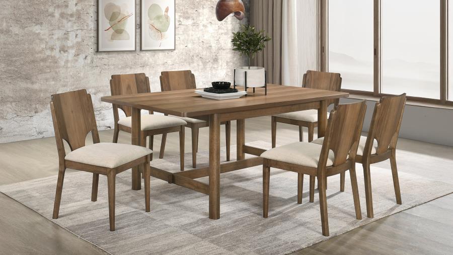 (image for) Crestmore 7-piece Rectangular Dining Table Set Walnut