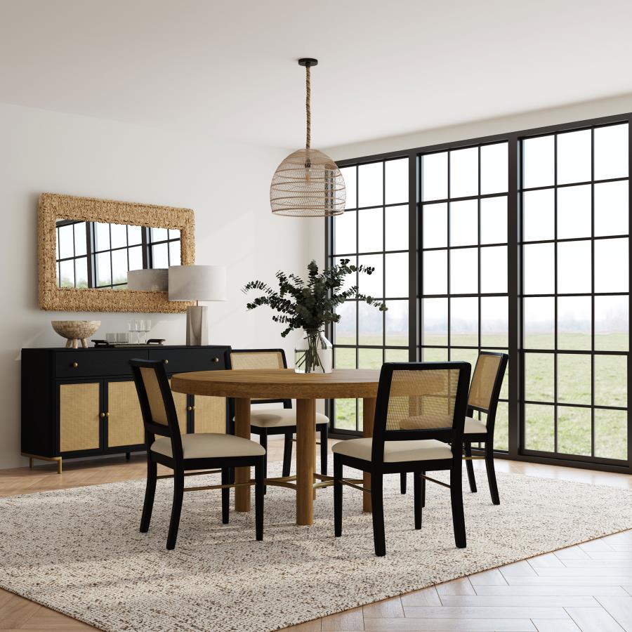 (image for) Arini 5-piece Round Dining Table Set Sand Wash and Black