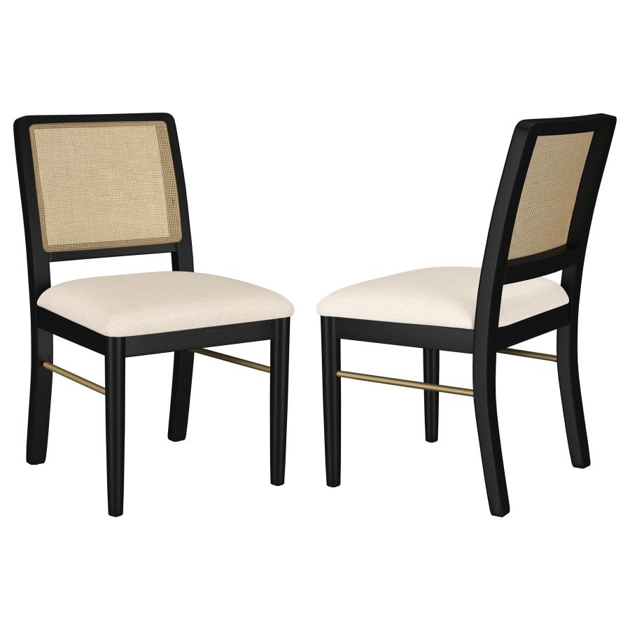 (image for) Arini Rattan Cane Dining Side Chair Black (Set of 2)