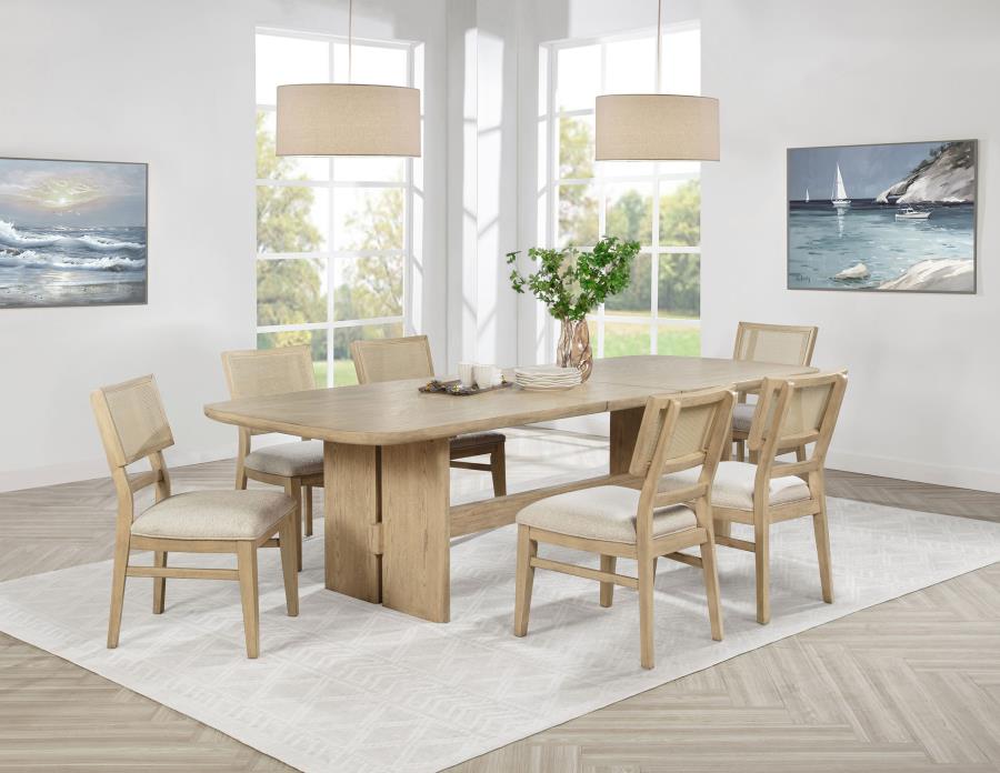 (image for) Kailani 7-piece Rectangular Wood Dining Table Set Beige Oak