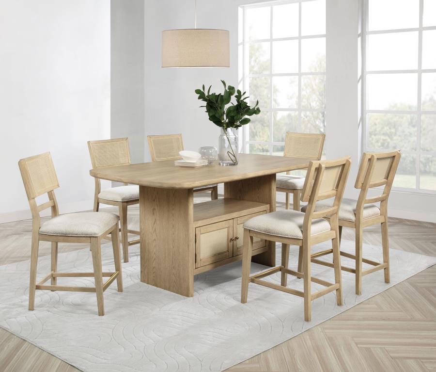 (image for) Kailani 7-piece Wood Counter Height Dining Set Beige Oak