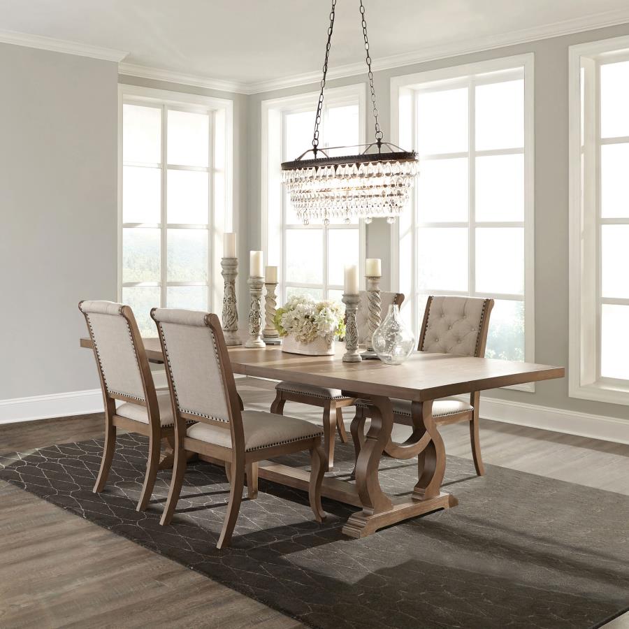 (image for) Brockway 5-piece Extension Leaf Dining Set Barley Brown