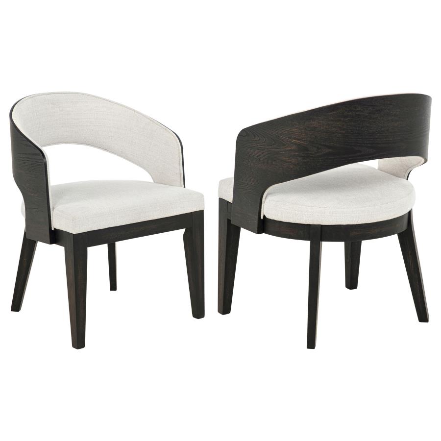 (image for) Leandro Upholstered Dining Arm Chair Cream (Set of 2)