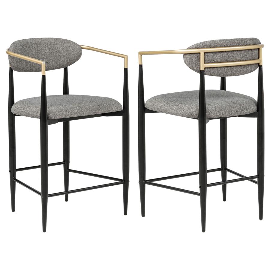 (image for) Tina Fabric Upholstered Counter Chair Grey (Set of 2)