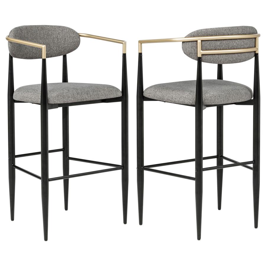 (image for) Tina Fabric Upholstered Bar Chair Grey (Set of 2)