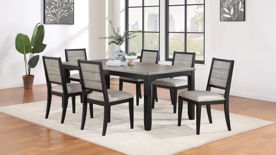 (image for) Elodie 7-piece Rectangular Extension Leaf Dining Set Black