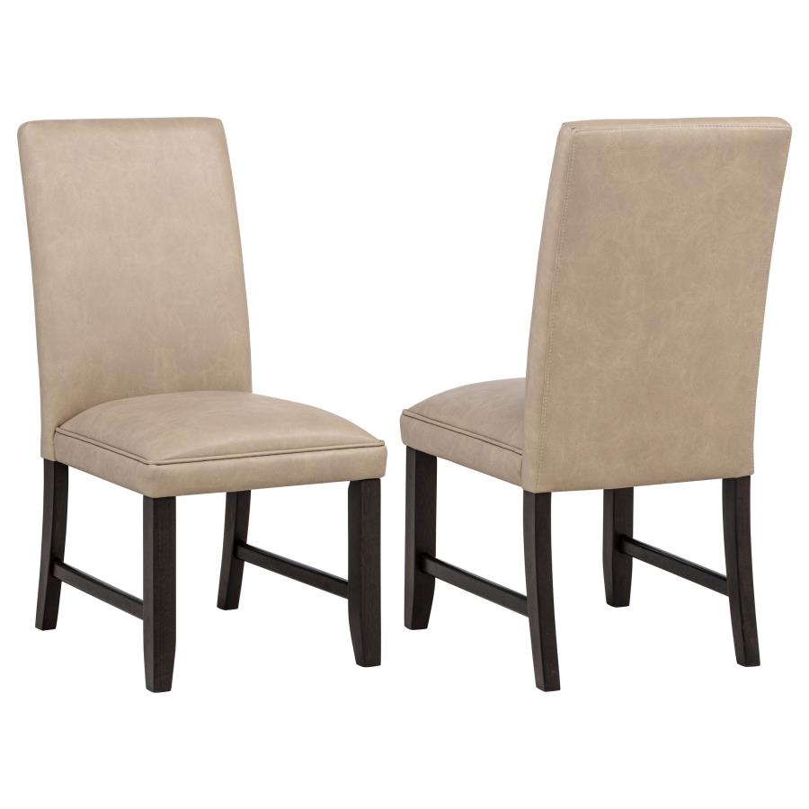 (image for) Averill Faux Leatherette Upholstered Dining Side Chair Tan (Set of 2)