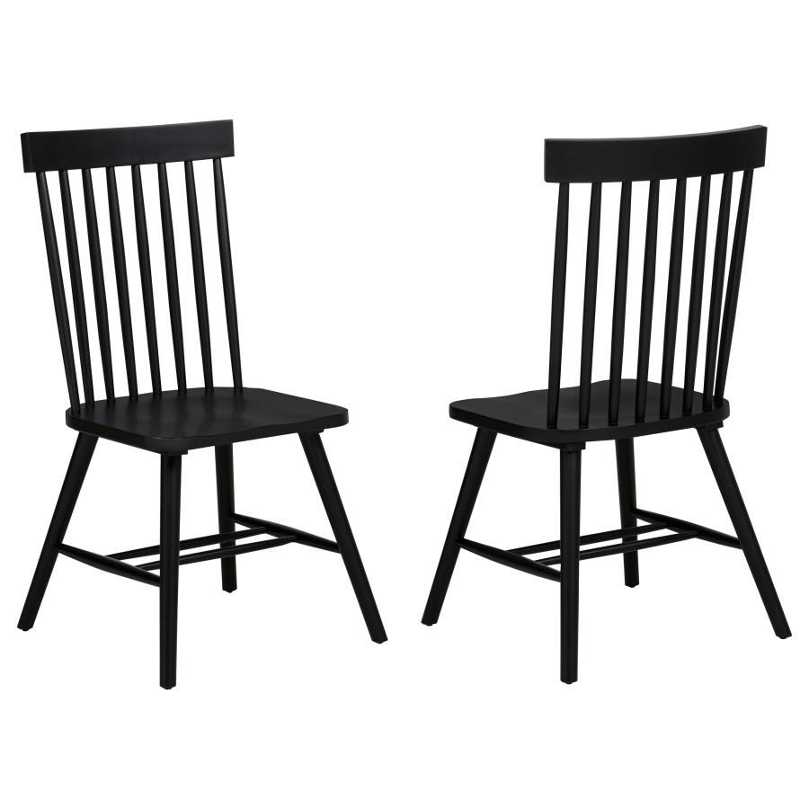 (image for) Andrews Windsor Spindle Back Dining Side Chair Black (Set of 2)
