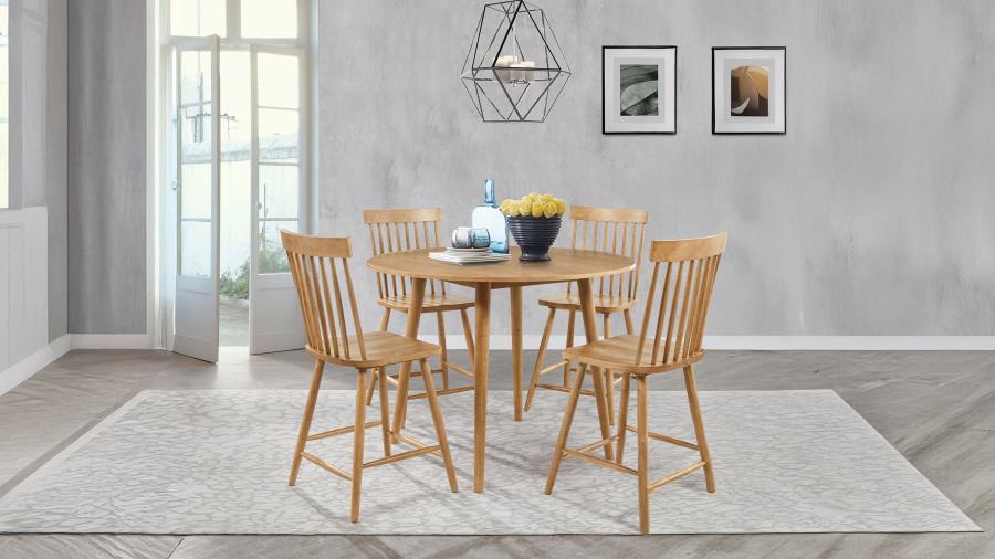 (image for) Andrews 5-piece Round Counter Height Dining Set Light Ash