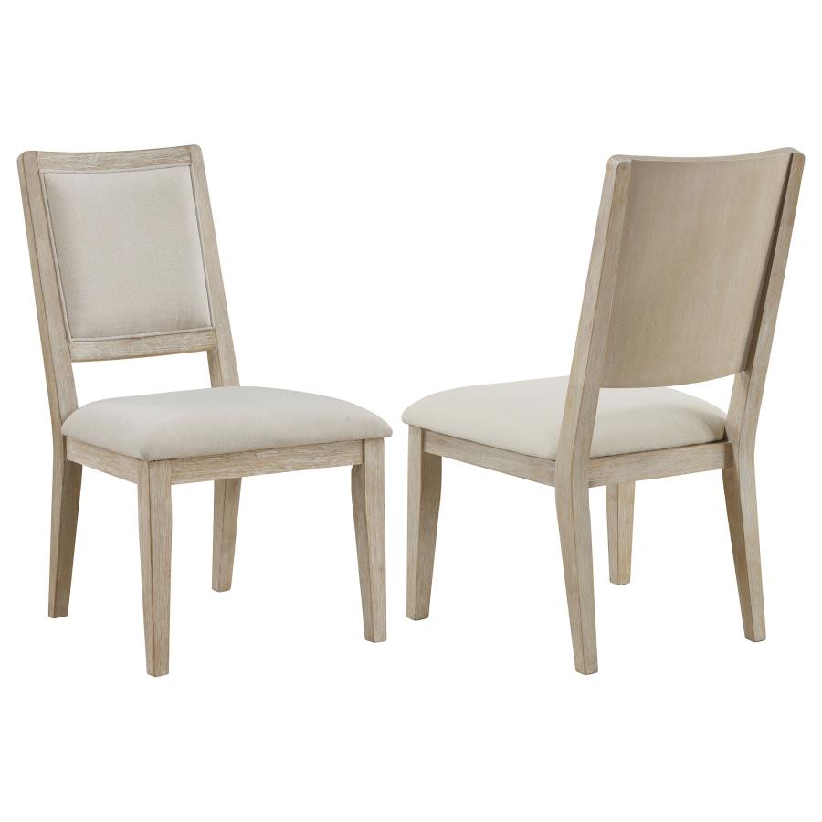 (image for) Trofello Upholstered-Back Dining Side Chair White Washed (Set of 2)