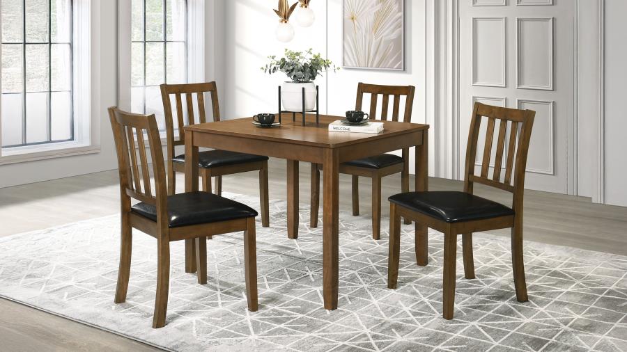 (image for) Parkwood 5-piece Square Dining Table Set Honey Brown