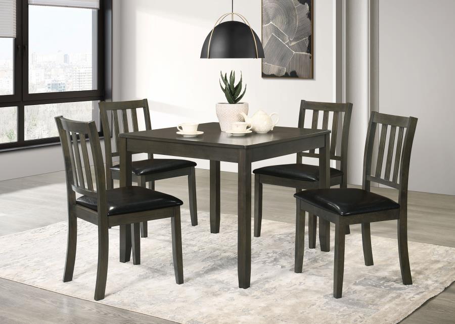 (image for) Parkwood 5-piece Square Dining Table Set Dark Ash Brown