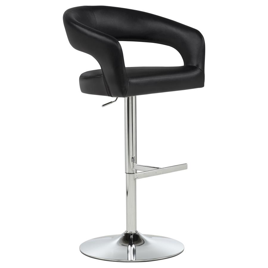 (image for) Travia Leatherette Upholstered Adjustable Bar Stool Black
