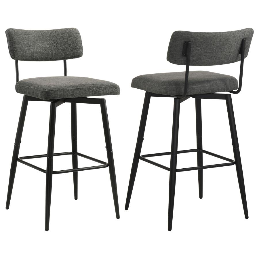 (image for) Levine Fabric Upholstered Swivel Bar Chair Grey (Set of 2)