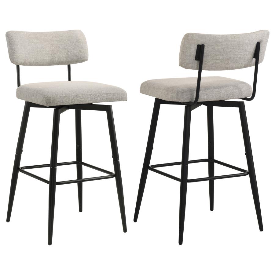 (image for) Levine Fabric Upholstered Swivel Bar Chair Cream (Set of 2)