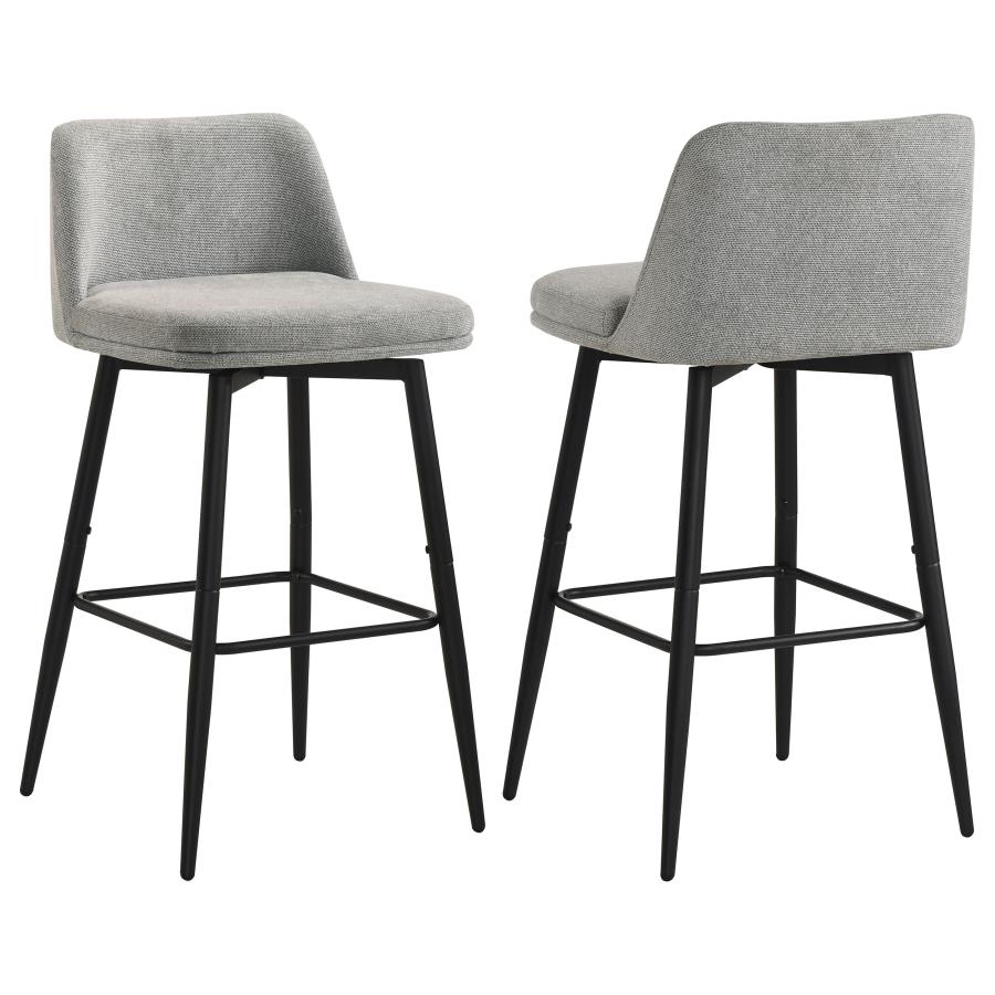 (image for) Mellor Fabric Upholstered Swivel Bar Chair Grey (Set of 2)