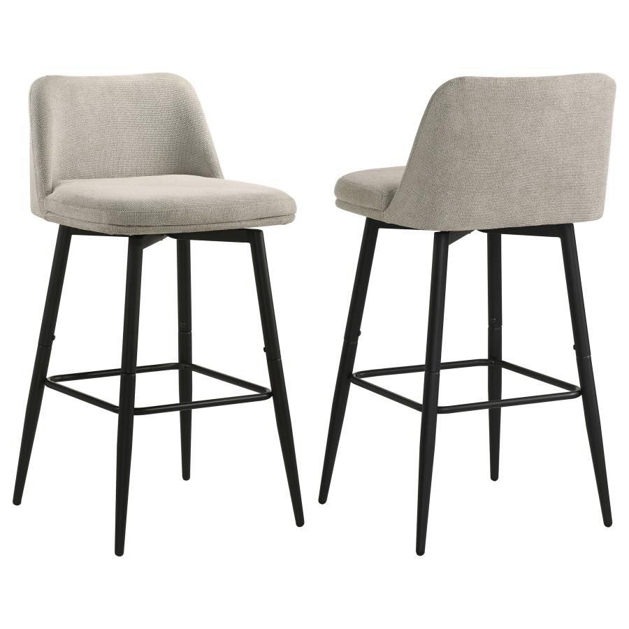 (image for) Mellor Fabric Upholstered Swivel Bar Chair Slate Brown (Set of 2)