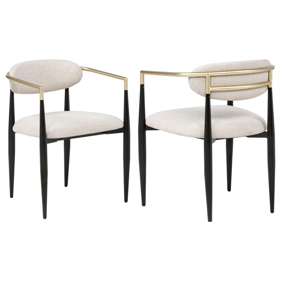 (image for) Bradbury Fabric Upholstered Dining Arm Chair Beige (Set of 2)