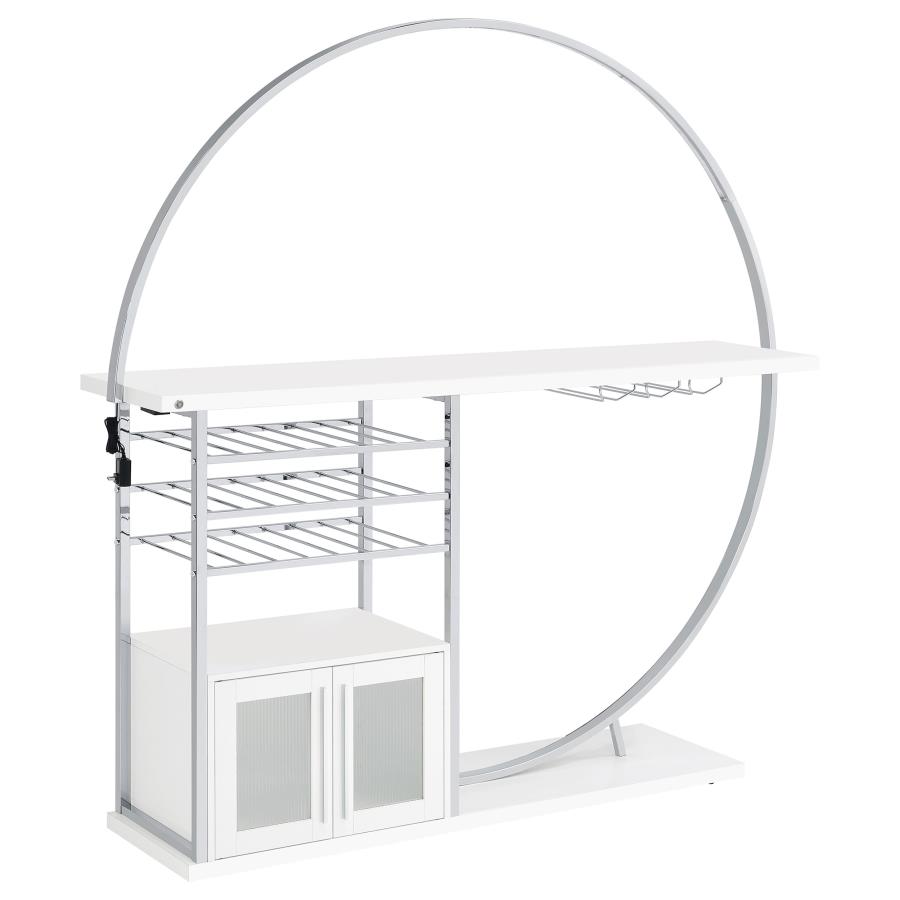 (image for) Risley 2-door Circular LED Wine Cabinet White High Gloss