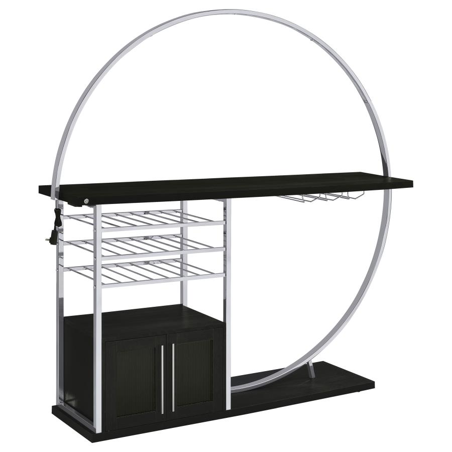 (image for) Risley 2-door Circular LED Wine Cabinet Dark Charcoal