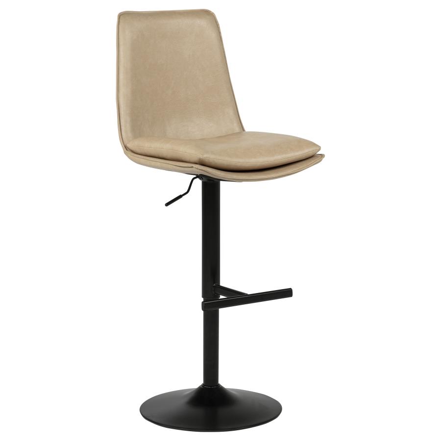 (image for) Eldridge Faux Leather Upholstered Adjustable Bar Stool Coffee Tan
