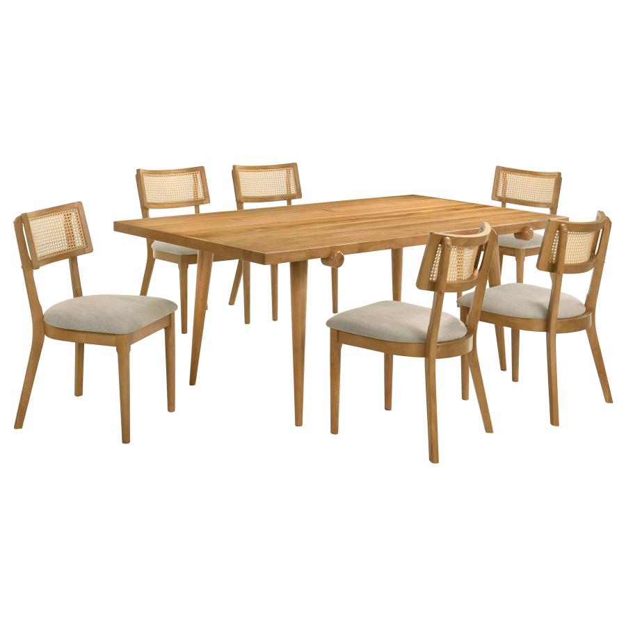 (image for) Fabra 7-piece 79-inch Rectangular Dining Set Honey Wheat