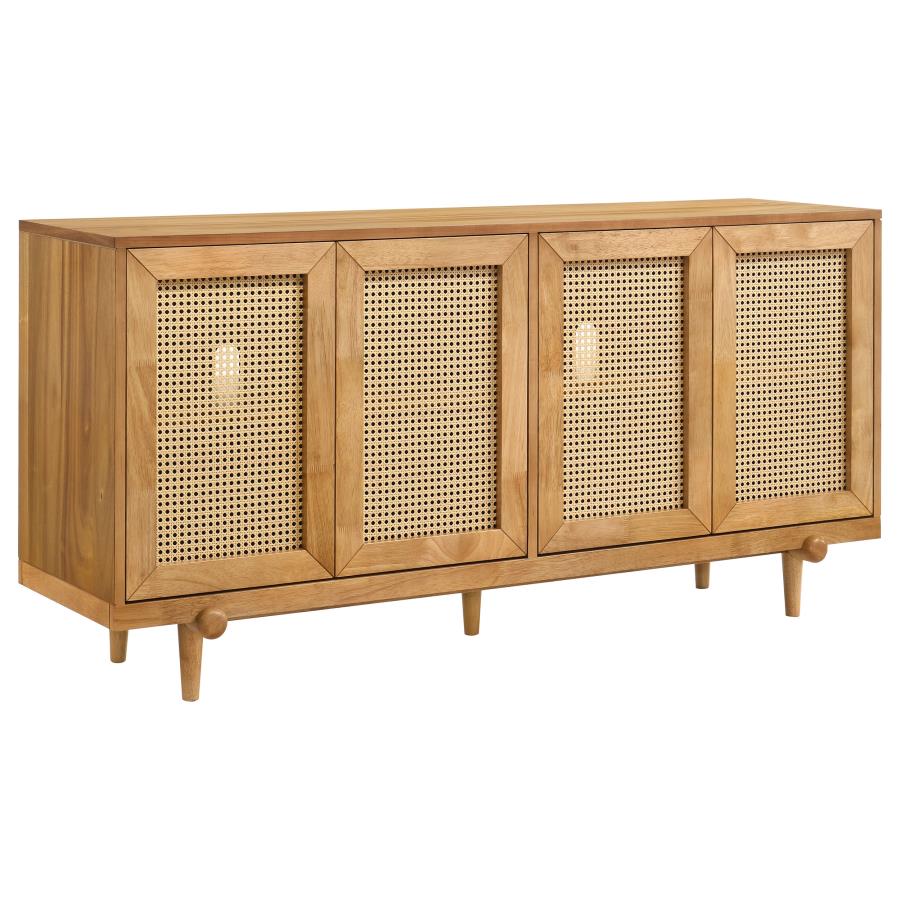 (image for) Fabra 4-door Dining Sideboard Storage Console Honey