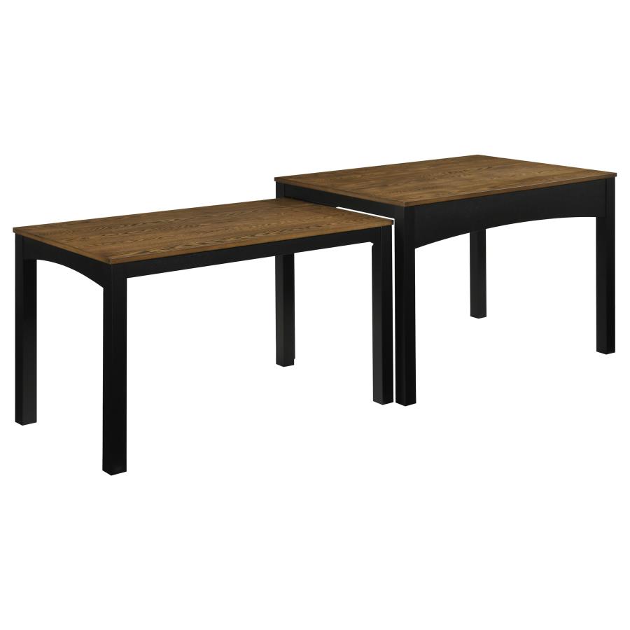 (image for) Sykes 47-inch 2-piece Nesting Dining Table Brown and Black